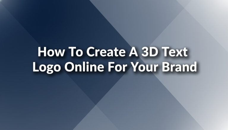 How To Create A 3D Text Logo Online For Your Brand