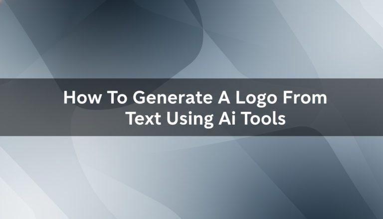 How To Generate A Logo From Text Using Ai Tools