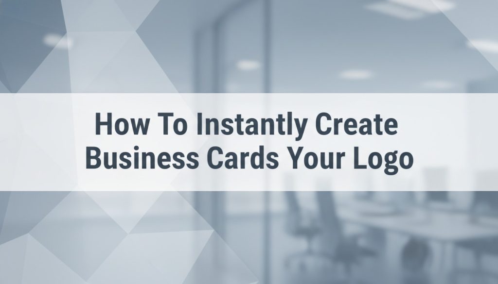 How To Instantly Create Business Cards From Your Logo